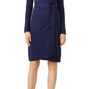 Diane Von Furstenberg Navy and White Printed Dress